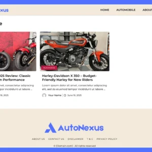 AutoNexus – Automobile Website Templates For Adsense Approval